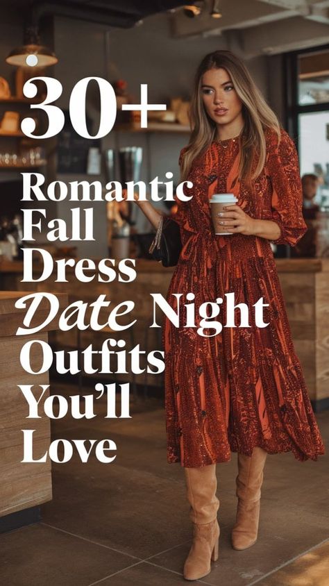 Autumn Dinner Date Outfit, Autumn Dinner Outfit, Fall Dress Ideas, Outfit Cena, Dress Date Night Outfit, Trendy Date Night Outfit, Date Night Fashion, Cozy Sweater Dress, Dress Date