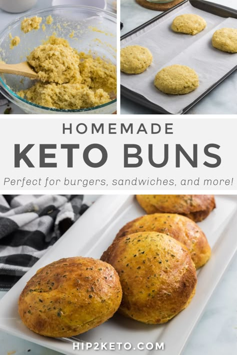 Keto Buns Recipe, Keto Chili Recipes, Low Carb Bun, Keto Buns, Keto Burger, Keto Biscuits, Low Carb Breakfast Recipes, Hamburger Buns, Bread Bun