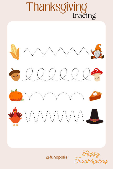 Work on development of your kids hands with this Thanksgiving activities. Great for small hands for preschool toddlers kindergarten. Turkey, pumpkin, pie and much more! Thanksgiving Abc, Turkey Worksheets, Writing Center Preschool, Arts And Crafts For Kids Toddlers, Thanksgiving Letter, Turkey Activity, Holiday Worksheets, Turkey Pumpkin, Pattern Worksheet