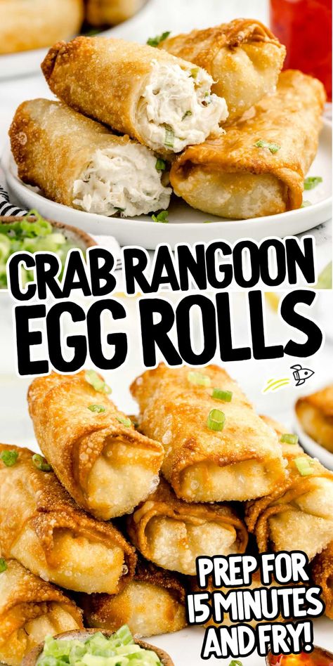 Our crab rangoon eggroll recipe creates a crispy, savory delight filled with creamy crab goodness that's perfect as an appetizer or snack. Crab Rangoon Tacos With Fried Rice, Crab Rangoon Egg Rolls Recipe, Eggroll Recipes, Crab Rangoon Egg Rolls, Eggroll Recipe, Rangoon Recipe, Crab Rangoon Recipe, Creamy Crab, Chinese Cooking Recipes