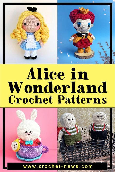 Alice In Wonderland Caterpillar Crochet, Mad Hatter Crochet Pattern Free, Amigurumi Alice In Wonderland, Alice In Wonderland Crochet Pattern, Alice In Wonderland Crochet Pattern Free, Disney Crochet Projects, Camp Crochet, Crochet Alice In Wonderland, Alice In Wonderland Crochet