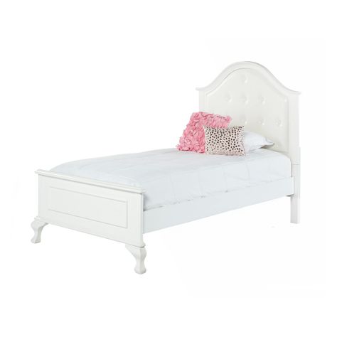 Picket House Furnishings Jenna Bed Bed Frame Twin Size, Faux Leather Headboard, Twin Bedroom Sets, Tufted Platform Bed, Arched Headboard, Leather Headboard, White Headboard, Twin Bedroom, Bed Dimensions