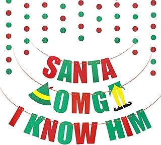 Amazon.co.uk : elf party Buddy The Elf Party, Him Banner, Elf Film, Game Night Decorations, Elf Themed Christmas Party, Elf Party, Funny Christmas Decorations, Party Photo Booth Backdrop, Party Decorations Christmas