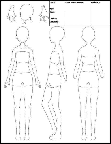 Oc Design Sheet Template, Character Sheet Base Drawing, Oc Sheet Character Design Template, Ref Sheet Template, Blank Character Base, Character Ref Sheet Template, Body Sheet Base, Vtuber Model Body Base, Character Model Sheet Template