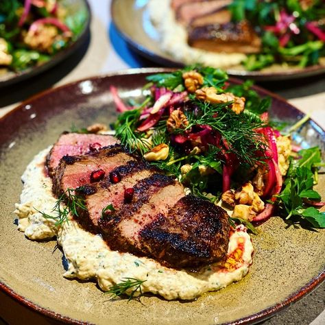 Lamb And Cauliflower, Lamb Dinner Party, Summer Lamb Recipes, Lebanese Lamb Recipes, Middle Eastern Lamb Recipes, Sumac Lamb, Lamb Dinner Recipes, Lamb Meals, Lamb Steak Recipes