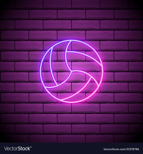 Volleyball Themed Room, Neon Volleyball, Chef Knowledge, Neon Decorations, Volleyball Memes, Neon Decor, Neon Design, Volley Ball, Themed Room