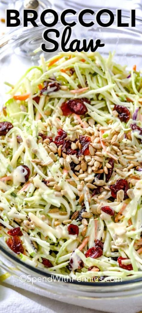 Cauliflower Slaw Recipe, Broccoli Apple Slaw, Creamy Broccoli Slaw, Broccoli Slaw Dressing, Easy Dressing Recipe, Broccoli Slaw Salad, Broccoli Slaw Recipes, Slaw Dressing, Easy Broccoli