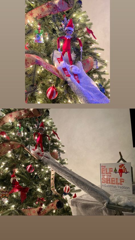 Disassembled a dollar tree Christmas ornament Elf Skiing, Ski Slope, Ski Slopes, Elf On The Shelf Ideas, Christmas Vacation, Ski Trip, Shelf Ideas, On The Shelf, The Elf