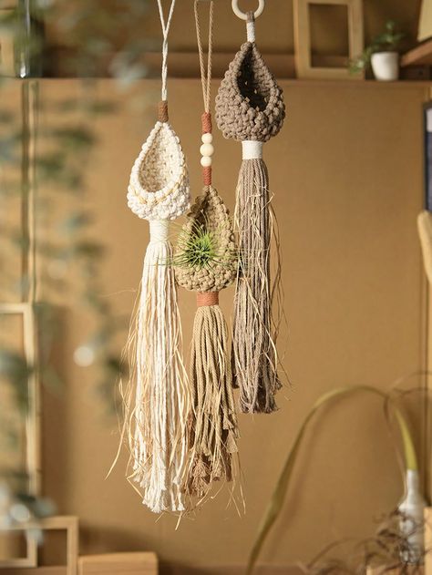 Multicolor  Collar  Polyester   Embellished   Home Decor Macrame Tassel Wall Hanging, Macrame Wall Plant Hanger, Tassel Wall Hanging, Macrame Tassel, Tassel Wall, Wall Plant Hanger, Rainbow Ombre, Boho Tapestry, Bohemian Handmade