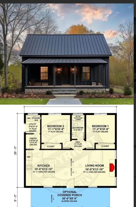 2 Bedroom Casita Floor Plans, Small Cabin Layout Floor Plans, Tiny Home Floorplan 2 Bedroom, 2 Bedroom Tiny House Plans, Floor Plans With Loft, 2 Bedroom Tiny House, Small House Blueprints, 2 Bed House, Small Cottage House Plans