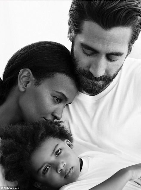 Trio: The model, 40, with Jake, 37, in an ad for the Calvin Klein Eternity fragrance last ... #femail Eternity Calvin Klein, Calvin Klein Campaign, Calvin Klein Fragrance, Studio Family Portraits, Family Photo Studio, Family Studio Photography, Family Photoshoot Poses, Liya Kebede, Family Portrait Poses