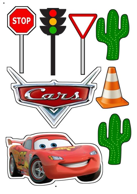 Mc Queen Cake Topper Printable, Cars Printable Cake Topper, Cars Topper, Cars Cake Topper, برق بنزين, Printable Cake Toppers, Mc Queen Cars, Disney Cars Cake, Lightning Mcqueen Cake