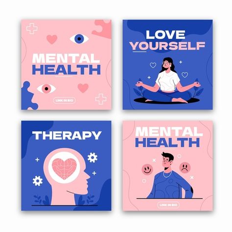 Mental Health Posters, Health Post, Social Templates, Instagram Template Design, Health Design, Free Instagram, Social Media Design Graphics, Instagram Design, Instagram Post Template