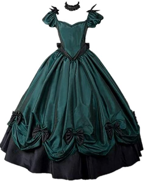 Amazon.com: Women's Southern Belle Costumes Rococo Ball Gown Gothic Victorian Costume Dress : Clothing, Shoes & Jewelry Southern Belle Costume, Red Green Dress, 19th Century Dress, Belle Costume, Century Dress, Punk Dress, Victorian Costume, Gothic Victorian, Star Dress