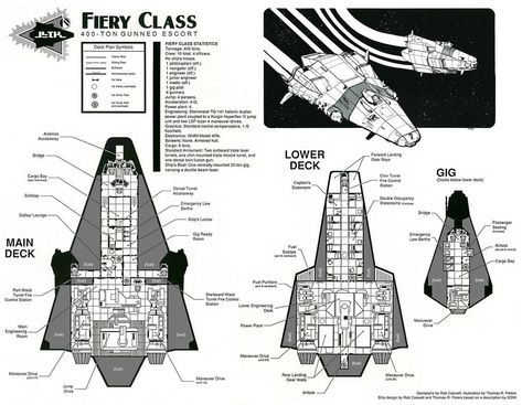 Fiery class deck plans by RobCaswell Module Design, Sci Fi Rpg, Traveller Rpg, Ship Map, Spaceship Interior, Space Ship Concept Art, Starship Concept, Starship Design, Sci Fi Ships