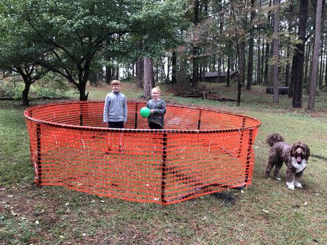 Create a cheaper, functional gaga ball pit using a trampoline, and netting, and zip ties. Portable Gaga Ball Pit, Gaga Ball Pit Diy, Diy Gaga Ball Pit, Ball Pit For Adults, Diy Ball Pit, Gaga Ball Pits, Gaga Ball, Village Kids, Ball Pit Balls