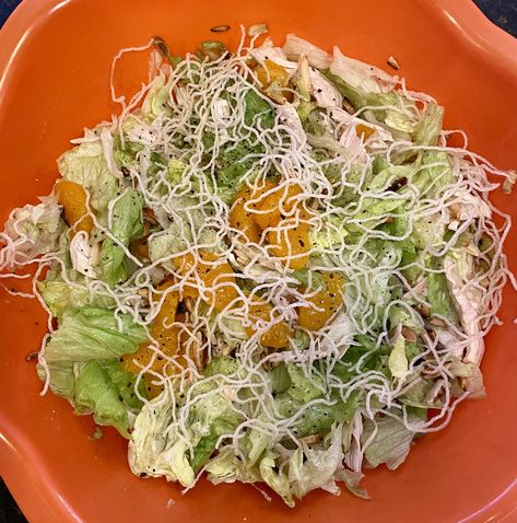 Chinese chicken salad is a fun dish to bring to any kind of gathering. It’s got crispy maifun noodles, tender boiled chicken and deliciously sweet Mandarin oranges. Plus, you can’t go wrong with a homemade dressing. Rascals Chinese Chicken Salad Dressing, Maifun Noodles Recipes, Chinese Chicken Salad Dressing, Roots Recipes, Mandarin Chicken, Chinese Meals, Chicken Salad Dressing, Chinese Chicken Salad Recipe, California Chicken