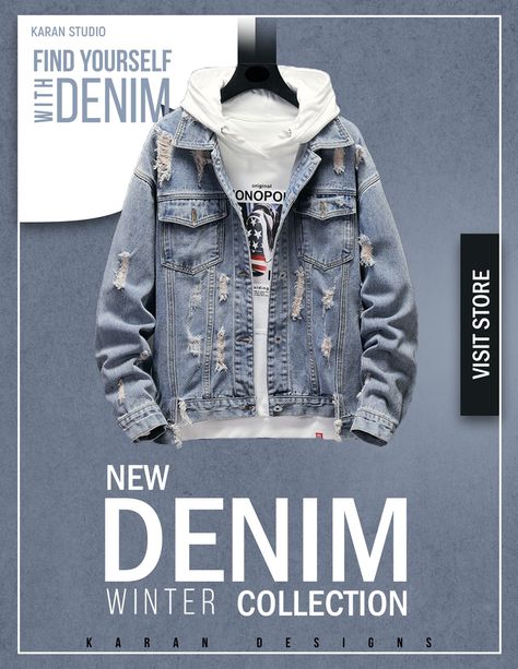 Clothes Creative Ads Design, Denim Poster Design Ideas, Merchandise Poster Design, Clothing Advertising Ideas Poster, Clothing Ads Creative Advertising Ideas, Shirt Advertising Ideas, Clothes Banner Design, Hoodie Ads, T Shirt Advertising Idea