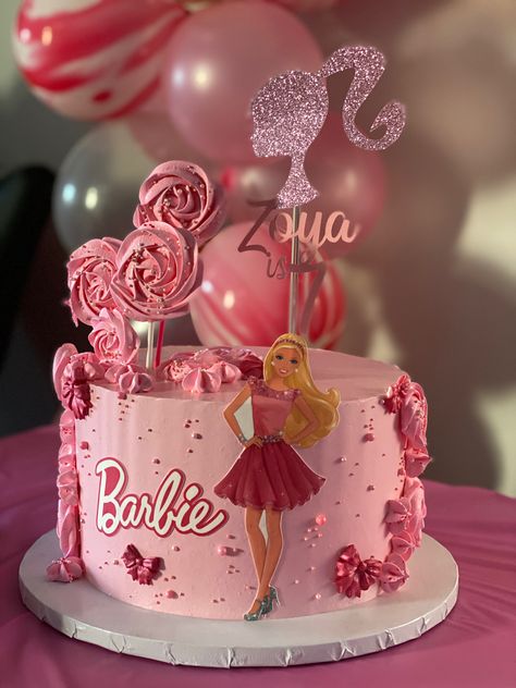 Barbie Cake Designs, Birthday Cake Diy, Princess Theme Cake, Cake Designs For Girl, 14th Birthday Cakes, 7th Birthday Cakes, Barbie Birthday Cake, Barbie Theme Party, Cake Diy