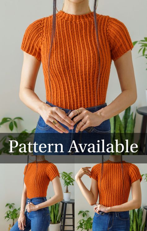 Crochet T Shirt Pattern, Start Crochet, Free Crochet Patterns For Beginners, Crochet Flower Earrings, Crochet T Shirt, Elegant Crochet, T Shirt Pattern, Crochet Crop Top Pattern, Crochet Jumper