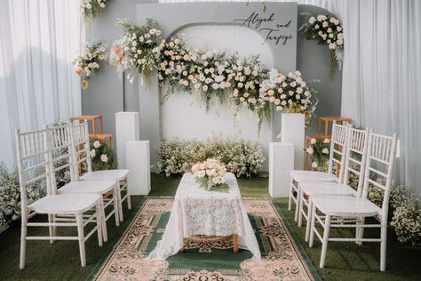 Backdrop Engagement Simple Elegant, Dekor Nikah Simple, Dekor Lamaran Simple Elegant, Dekor Pelaminan Simple, Dekor Engagement Simple, Backdrop Engagement Simple, Dekor Akad Nikah, Background Lamaran, Dekor Akad