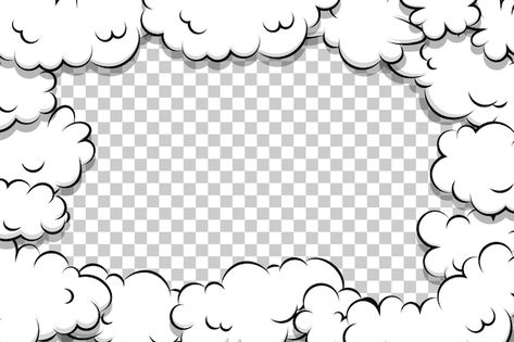 Page Cover Design, Comic Cloud, Comic Book Page, Cloud Template, Cartoon Template, Pop Art Background, Book Cartoon, Cloud Illustration, Cartoon Clouds