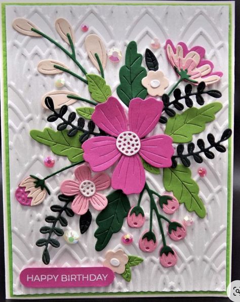 Spellbinders Dies Cards, Spellbinders Be Bold Blooms Card Ideas, Handmade Flower Cards, Flower Die Cut Cards, Spellbinders Be Bold Blooms Cards, Card Crafting Ideas, Bold Blooms Cards, Spellbinders Blooms, Flower Cards Handmade