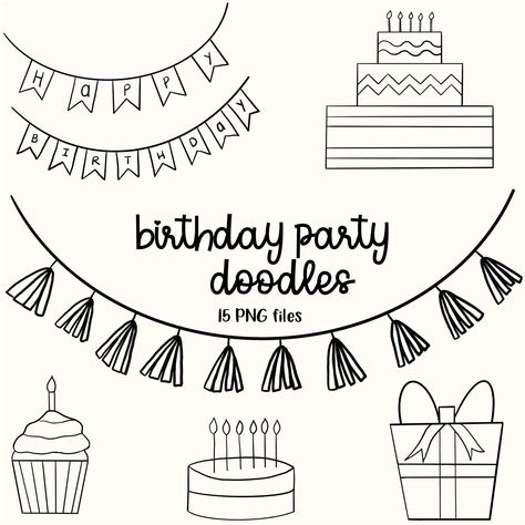 : Fun and festive stamps to celebrate a special#birthdayfont #happybirthday #fontdesign #celebration #birthdaywishes Simple Birthday Doodles, Happy Birthday Drawings Aesthetic, Happy Birthday Doodles Hand Drawn, Happy Birthday Design Art, Happy Birthday Scrapbook Ideas, Birthday Banner Drawing, Easy Birthday Doodles, Birthday Doodles Aesthetic, Happy Birthday Whiteboard