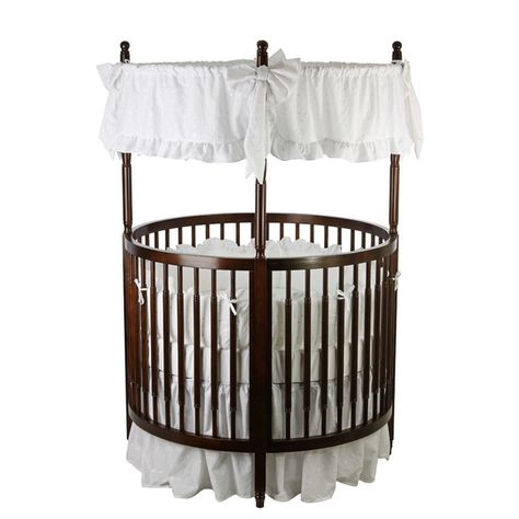 Dream On Me Sophia Posh Circular Crib & Reviews | Wayfair Circular Crib, Round Baby Cribs, Round Crib Bedding, Round Cribs, Unique Nursery Decor, Gorgeous Bed, White Crib, Unique Nursery, Mini Crib