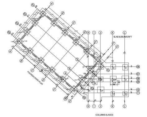 Foundation and Column Layout Plan Drawing Free Download DWG File - Cadbull Wooden Columns, Building Foundation, Layout Plan, Drawing Block, Plan Drawing, Autocad Drawing, Cad Drawing, Detailed Drawings, Autocad