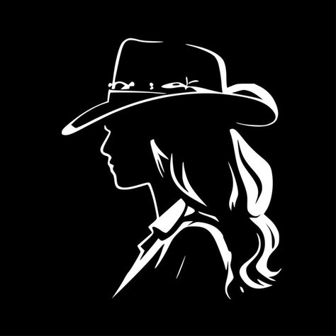 Cowgirl, Black and White Vector illustration Cowgirl Illustration Art, Wild West Crafts, Black And White Vector, Heart Tree, Cityscape Photos, White Backdrop, Sierra Nevada, Nature Backgrounds, Heart With Arrow