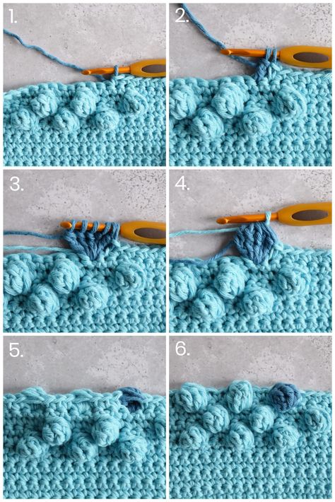 Hoe haak je een bobbelsteek? – Hobbydingen Fun Crochet, Bobble Stitch, Fun Crochet Projects, Crochet Diagram, Photo Tutorial, How To Crochet, Learn To Crochet, Crochet Stitches, Crochet Projects