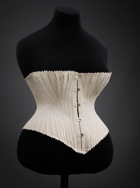 Woven corset | 1879-1885 (made) 1860s Corset, 1870s Fashion, Victorian Corset, Dress History, Vintage Corset, Historical Dresses, Victoria And Albert, Fashion Plates, Victoria And Albert Museum