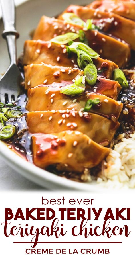 Oven Baked Chicken Teriyaki, Teriyaki Chicken In Oven, Teriyaki Chicken Oven, Terriaki Chicken Recipe Dinners, Teriyaki Chicken Baked, Baked Teriyaki Chicken Breast, Asian Baked Chicken, Teriyaki Chicken Breast, Teriyaki Chicken Recipe