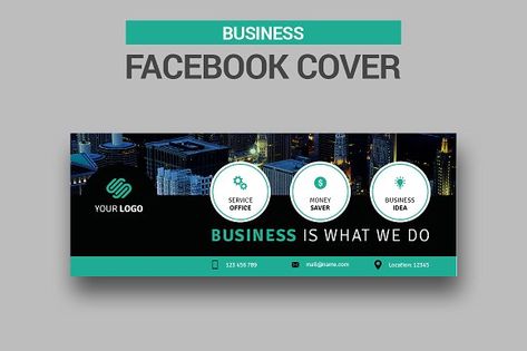 Business - Facebook Cover by UNIK Agency on @creativemarket Business Facebook Cover, Poster Animation, Digital Ideas, Facebook Cover Design, Facebook Templates, Facebook Cover Template, Facebook Design, Business Card Psd, Fb Cover