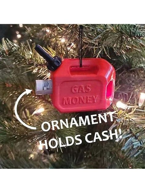 Red  Collar  Plastic   Embellished   Outdoor Renovation Gas Money, Funny Christmas Tree, Christmas Money Holder, Funny Ornaments, Christmas Money, Funny Gifts For Him, Red Christmas Tree, Gas Cans, Cute Christmas Tree