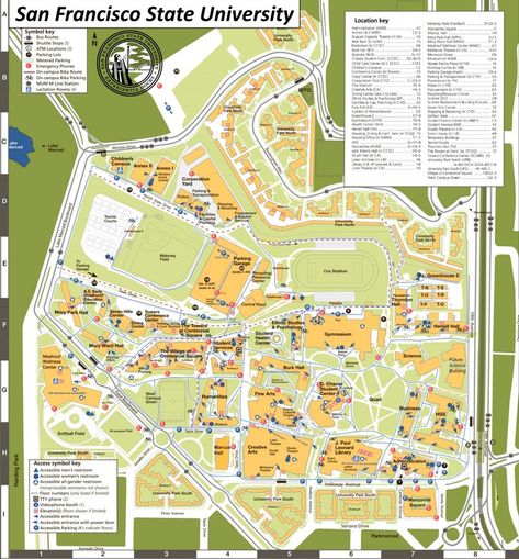 SFSU Campus Map Sfsu Campus, San Francisco State University, Campus Map, University Campus, State University, San Francisco, University, Map