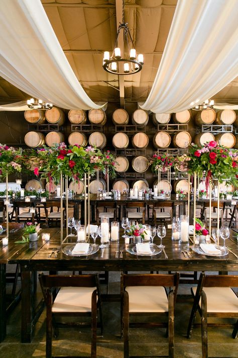 Lorimar Vineyards and Winery Wedding Venue Temecula CA 92591 Barrel Room Wedding, Wine Country Wedding Venues, Winery Wedding Venue, Temecula Wineries, Barrel Room, Temecula California, Bistro Lights, Tuscan Inspired, Wedding Reception Locations