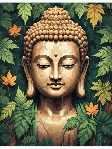 3d Buddha Wall Art, Buddha Mandala Art, Buddha Modern Art, Buddha Wall Painting, Buddha Statue Decor, Pixel Art Poster, Buddha Pictures, Buddha Canvas Art, Modern Indian Art