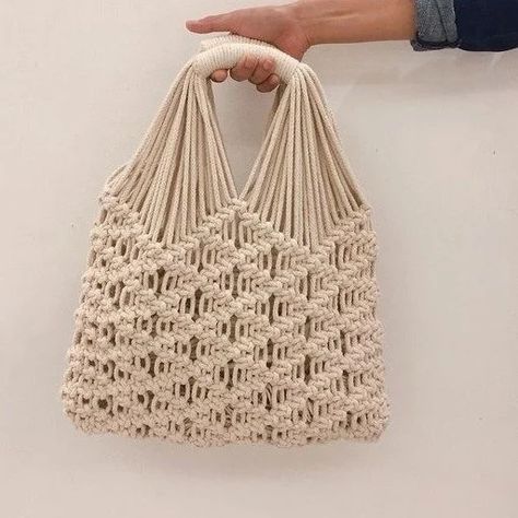 Macrame Tas, Simpul Makrame, Pola Macrame, Crochet Free Patterns, Free Macrame Patterns, Makramee Diy, Macrame Purse, Sac Diy, Macrame Knots Pattern