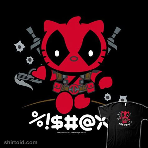 Deadly Kitty Deadpool Hello Kitty, Hello Kitty Cosplay, Deadpool Pictures, Deadpool Funny, Deadpool Art, Hello Kitty Tattoos, Deadpool And Spiderman, Deadpool Comic, Deadpool Wallpaper