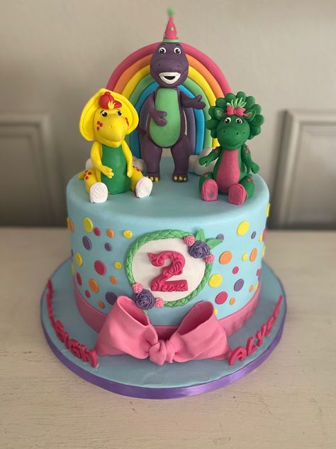 Barney and friends cake Barney And Friends Birthday Party Ideas, Barney Birthday Party, Barney Cake, Barney Party, Barney And Friends, Barney Birthday, Friends Cake, Barney & Friends, Dinosaur Cake