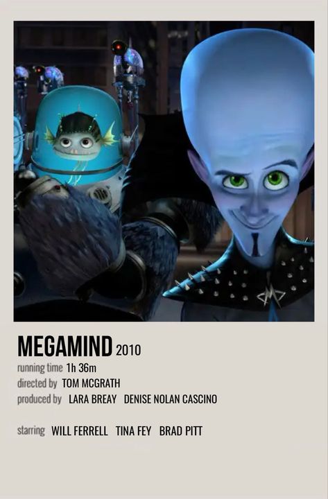 Megamind Movie, Polaroid Movie Poster, Movie Character Posters, Movie Poster Room, Animated Movie Posters, Disney Movie Posters, Iconic Movie Posters, Movie Card, Film Posters Minimalist