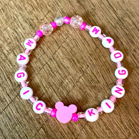 Disney Magic Kingdom Bracelet Handmade New Without Tags Always Open To Bundles And Offers! Disney Inspired Clay Bead Bracelet, Disney Friendship Bracelet, Disney Bracelets, Disney 2024, Disney Bracelet, Bracelet Inspo, Disney Magic Kingdom, Diy Bracelet Designs, Bracelets Diy