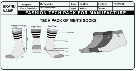 socks tech pack, tech pack of socks, technical sketch, flat sketch, fashion tech pack, clothing tech pack, tech pack, fashion design, clothing design, clothing, clothing garment, garments clothing, clothing technical, apparel, socksmith, socks, socksporn, fashion illustration Nike Tech Pack, Tech Pack Accessories, Socks Flat Sketch, Tech Packs Fashion, Socks Technical Drawing, Fashion Tech Pack, Socks Ideas, Socks Design, Flat Drawings