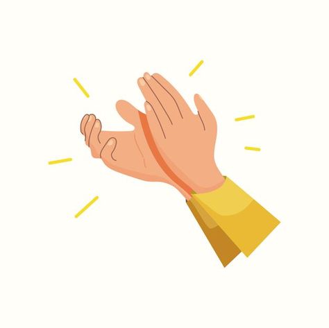 Clapping Hands Illustration, Hand Illustration Drawing, Clapping Hands Drawing, Clapping Illustration, Clapping Drawing, Hand Illust, Hands Vector Illustration, Hands Cartoon, Lama Animal