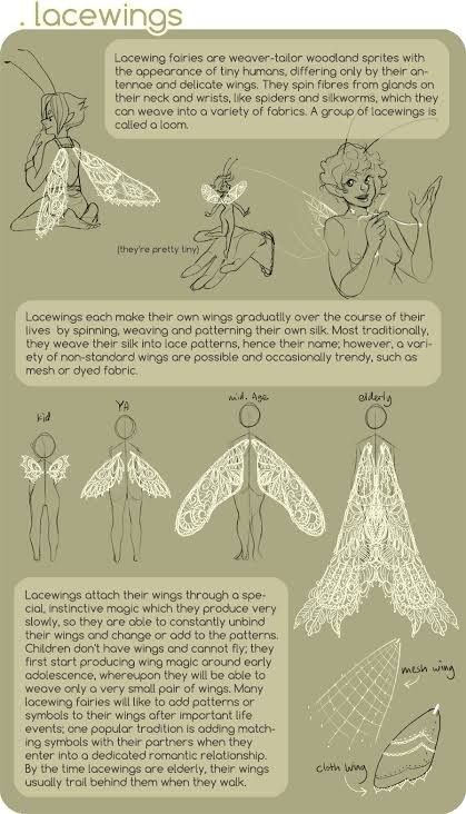 Fairy Concept, Lacewings, Lace Wings, Mythical Creatures Art, Creature Concept Art, Art Tutorials Drawing, Drawing Base, Drawing Reference Poses, Art Inspiration Drawing