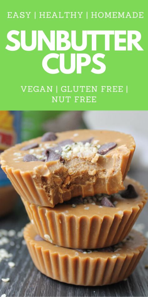 Sunflower Butter Recipes, Sunbutter Cups, Sunbutter Recipes, Chocolate Covered Banana Bites, Sun Butter, Nut Free Desserts, Sunflower Butter, Postre Keto, Nut Free Recipes