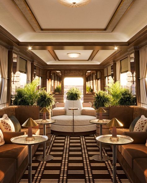 Belmond unveils Britannic Explorer: a new era in luxury train travel across England and Wales | House & Garden Belmond Train, L Banquette, Train Interior Design, Luxury Train Travel, Infinite Banking, Seating Layout, Train Interior, Sleeper Train, Wales Holiday