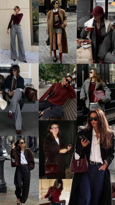 The ultimate fall color & how to style it 🍒 #burgundy #fall #fallaesthetic #outfit #inspo #fashion Uni Outfits, Relaxed Outfit, Fall Color, Classic Outfits, How To Style, Fall Colors, Fall Outfits, Summer Outfits, Outfit Inspo